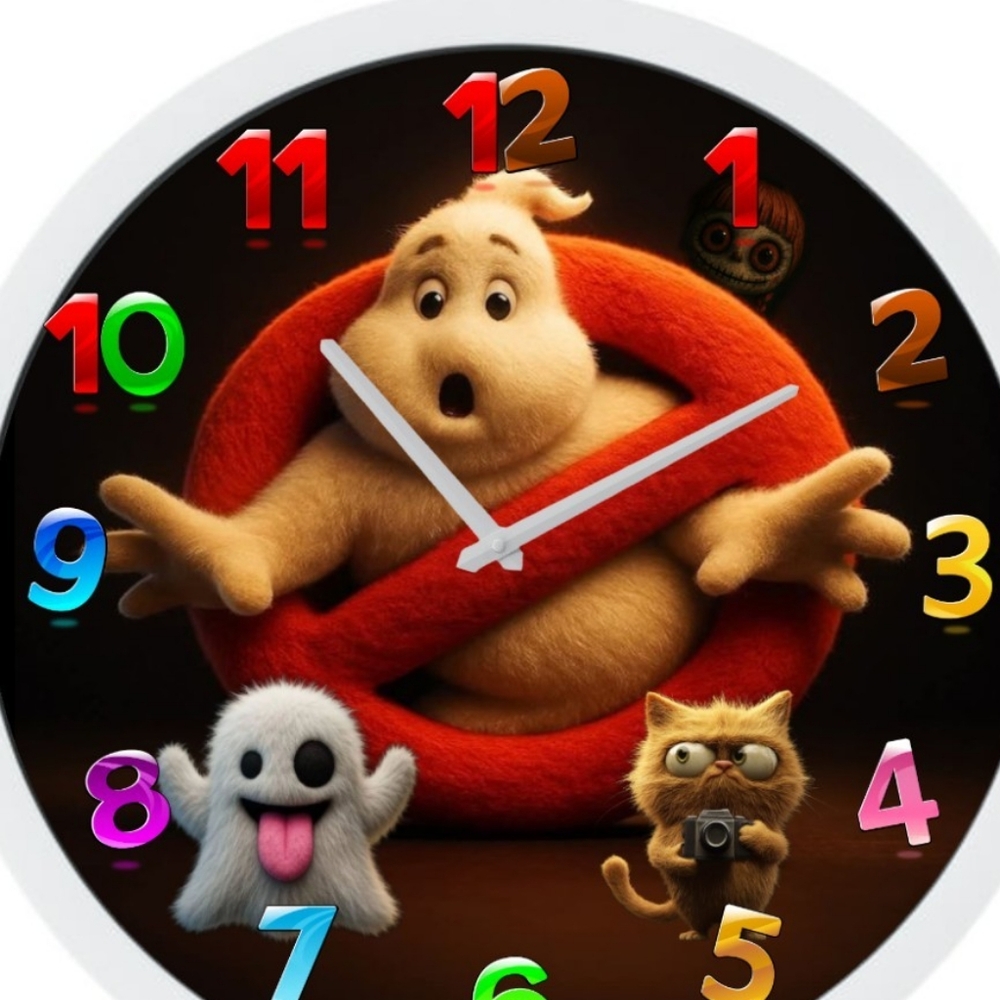 Colorful Ghostbusters Wall Clock